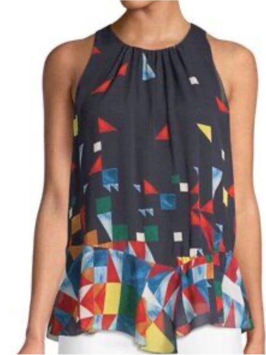 Joie Tops - Joie Kalinda Silk Geometric Sleeveless Blouse